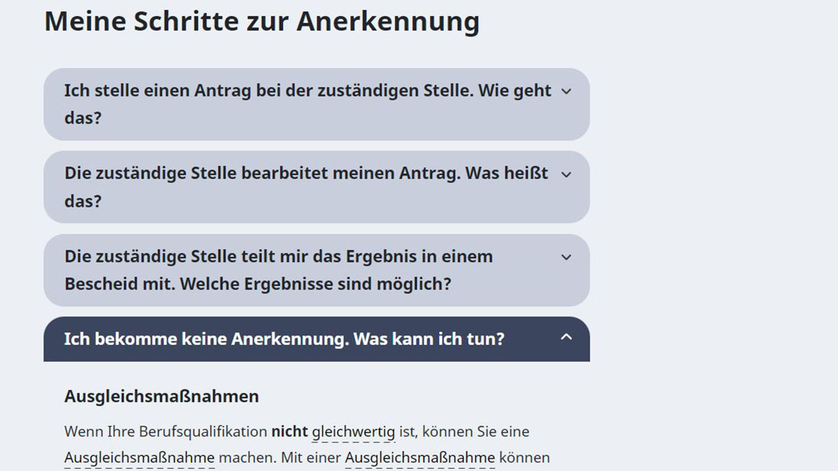 Meine Schritte zur Anerkennung